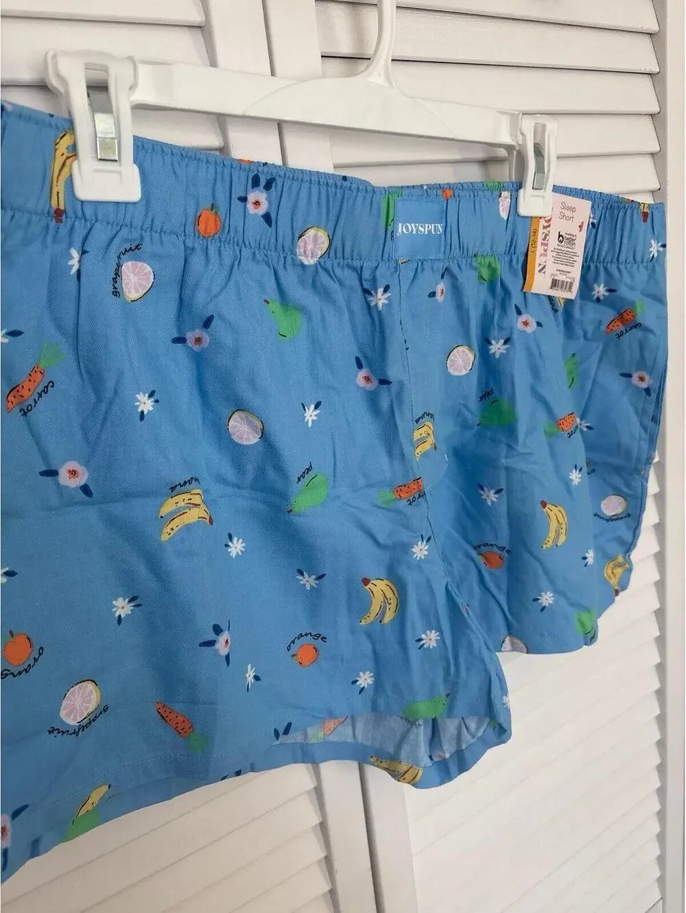 Joyspun womens sleep shorts with fruit pattern Lg